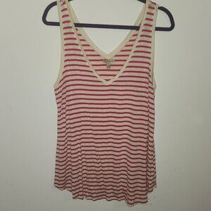 Pink and white striped tank top